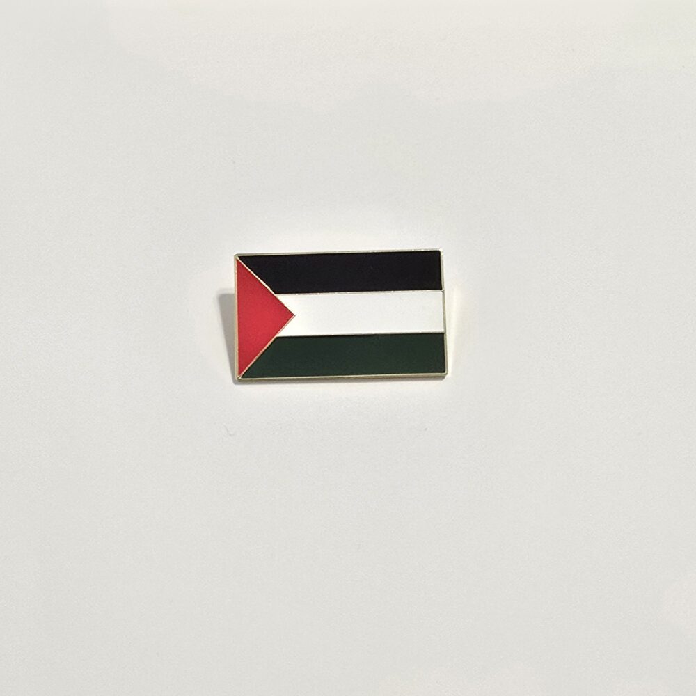 Brooch - Large Palestine flag - gold