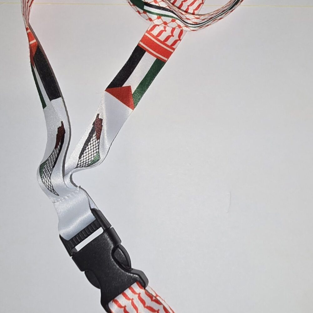 Narrow lanyard - Kuffieh with flag (Red)
