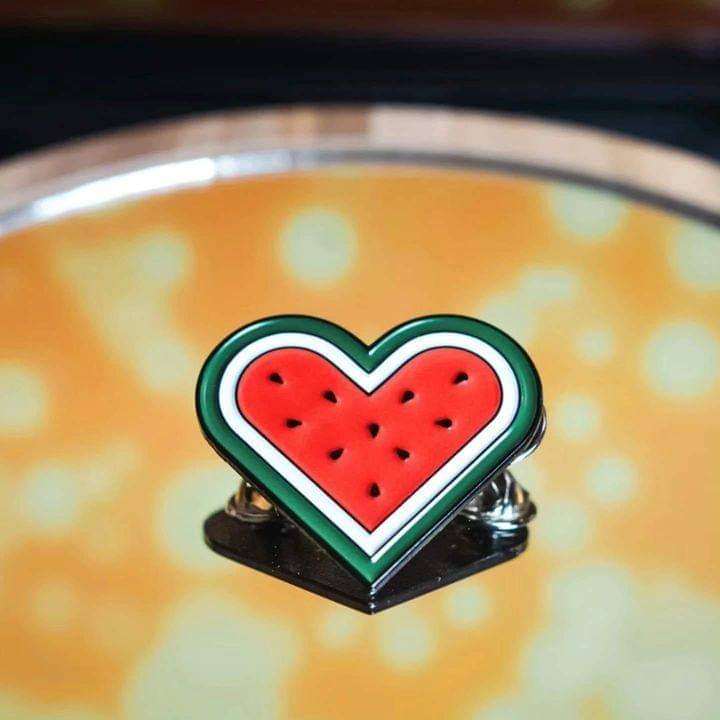 Brooch - Watermelon in heart shape (Design by Anja de Jong Nielsen)
