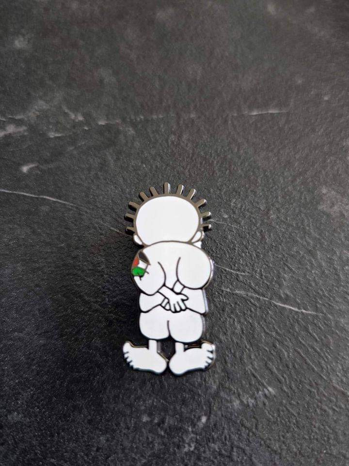 Brooch - Handala - Silver/black steel