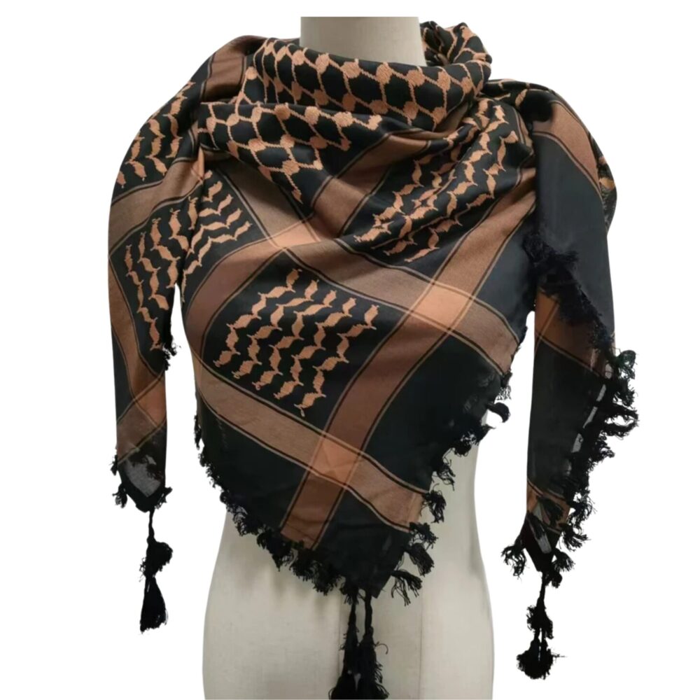 Keffiyeh/Kuffiyeh - Braun und schwarz (woven)