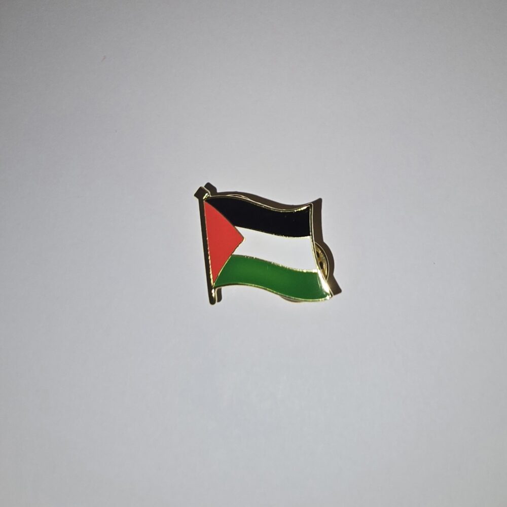 Brooch/Pin - Small Palestine flag in gold