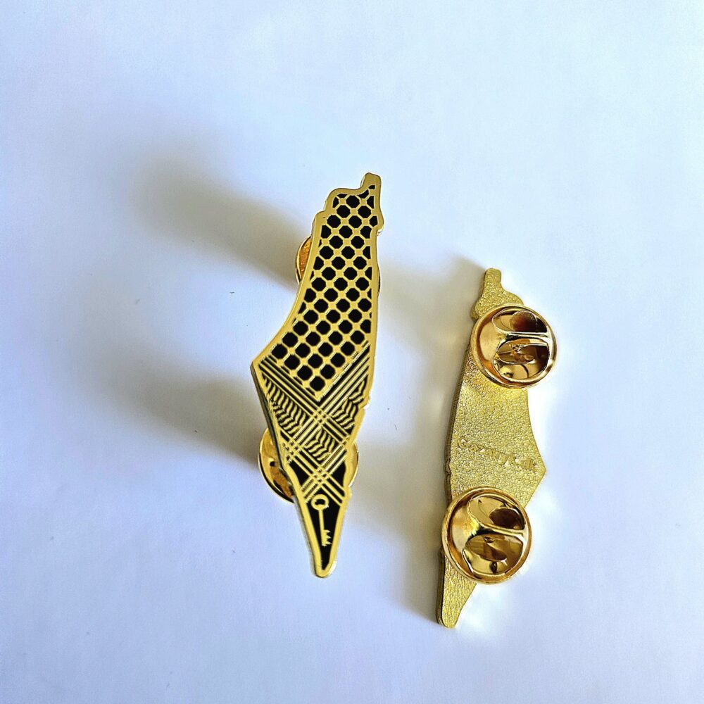Broche/pin - Guld Keffiyeh kort