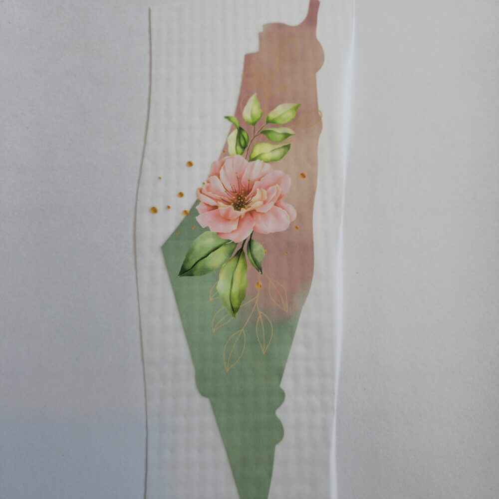 Dtf - Iron-on Patch - Pink/green Palestine map