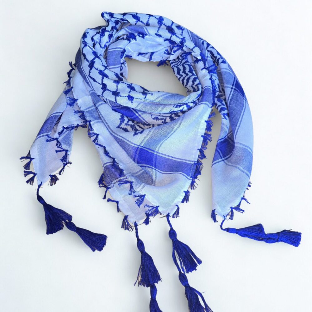 Keffiyeh - Blue and white (Woven)