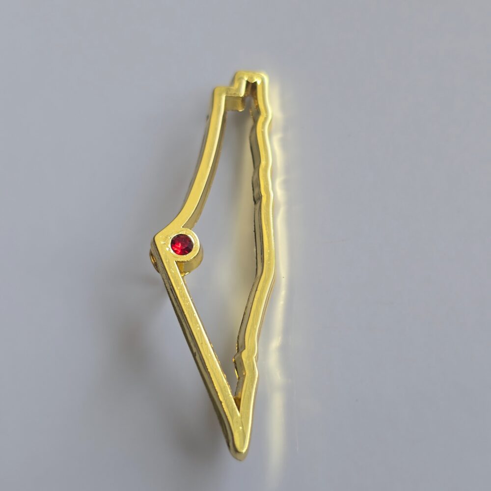 Brooch/pin - Gaza - Red crystal mineral