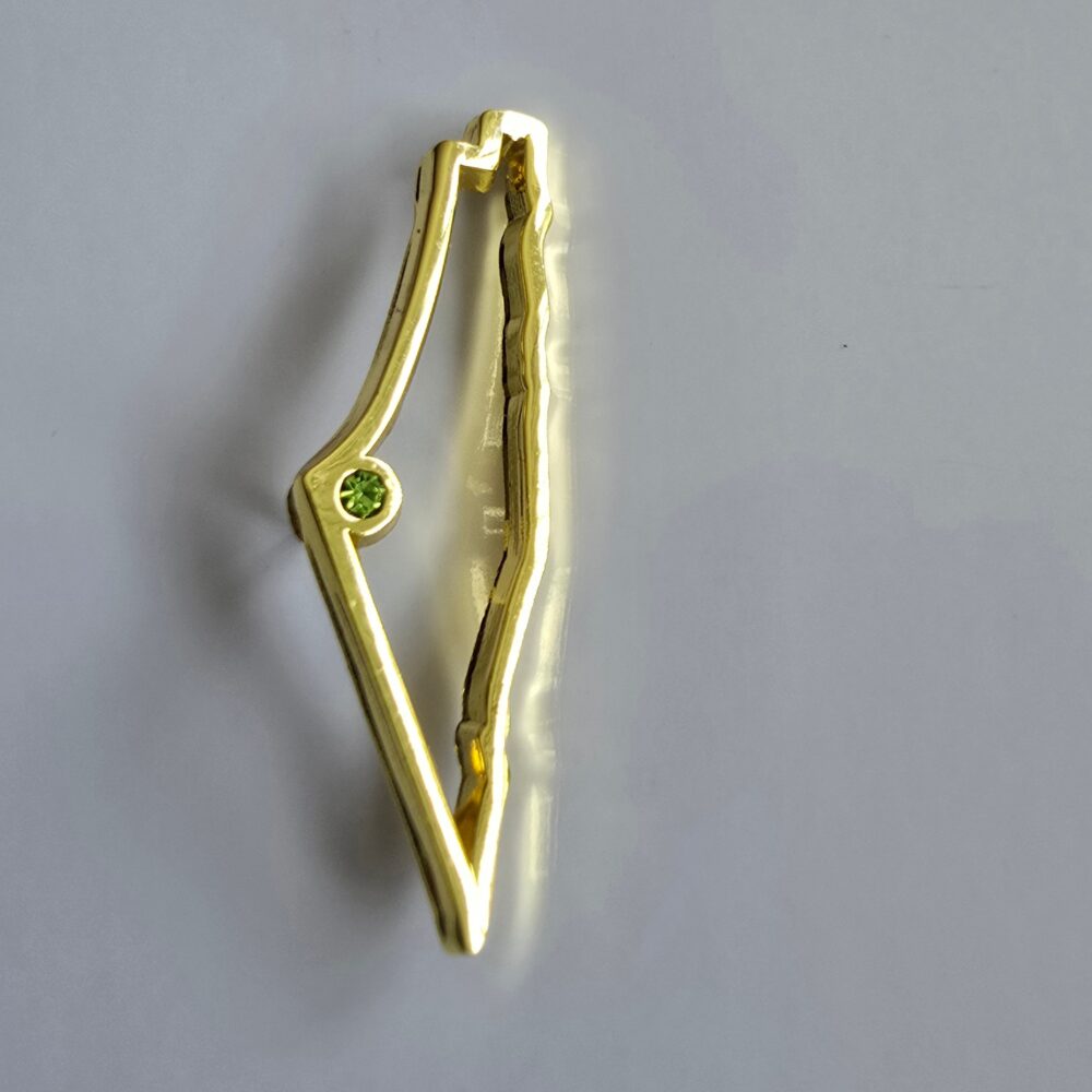 Brooch/pin - Gaza - Green crystal mineral