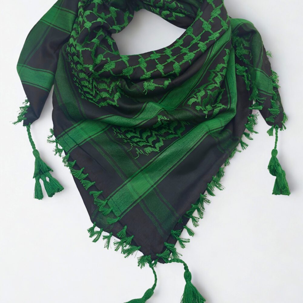 Keffiyeh - Green and Black (Woven)