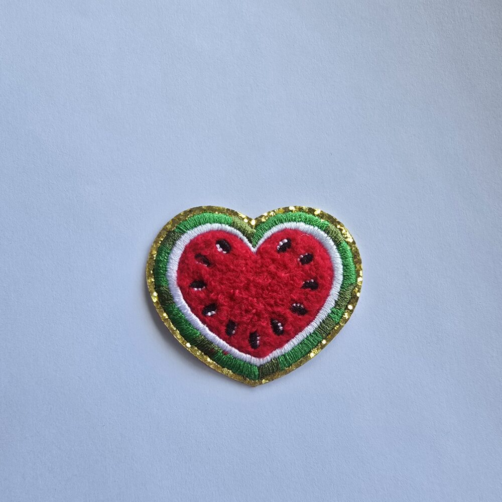 Sticker- Embroidered watermelon heart