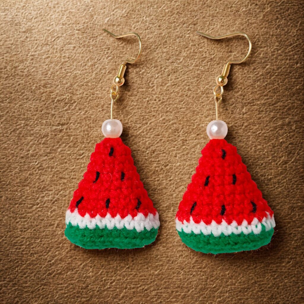 Earrings - Watermelon triangle (Small)