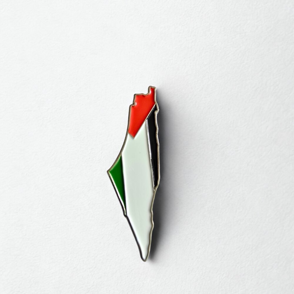 Brooch/Pin - Palestine map (Flag) - Silver