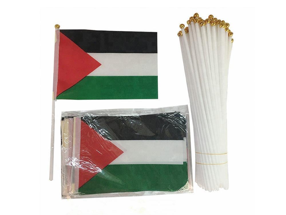 5 pcs hand flag - In polyester + pole