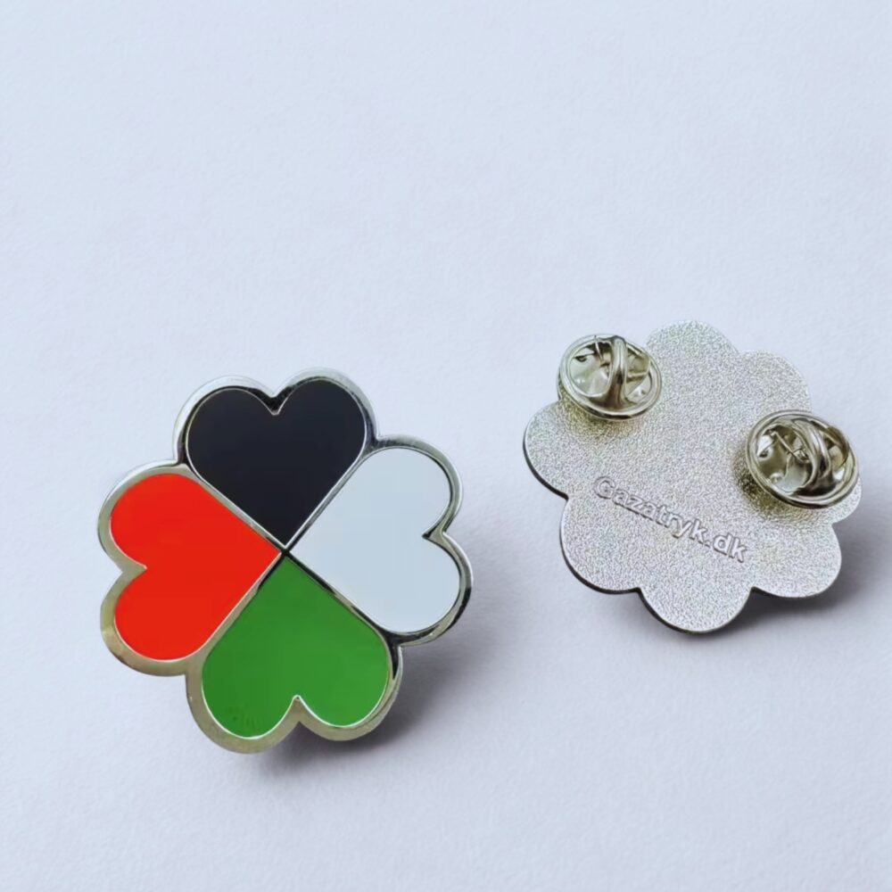 Brooch/pin - Palestine hearts (4 clovers) - Silver