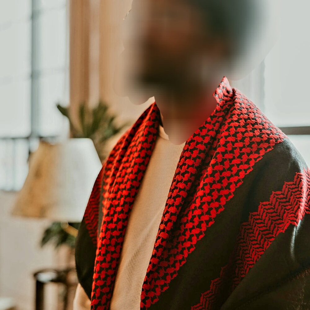 Keffiyeh - Red/Black110×105 cm (Woven)