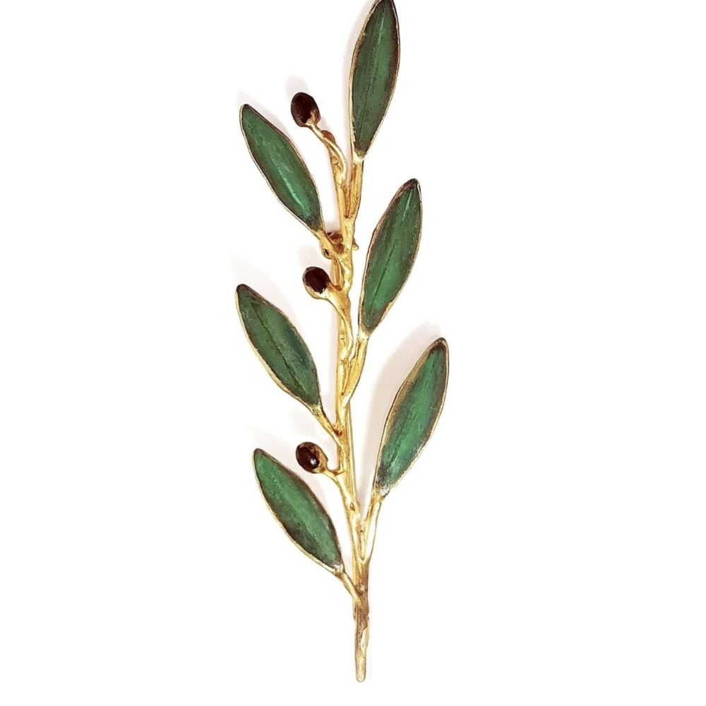 Brooch/Pin - Olive branch with olives
