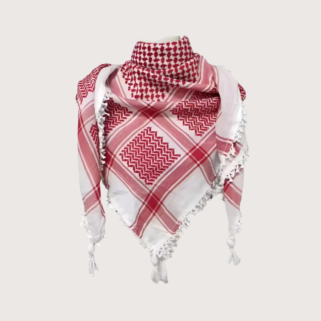Keffiyeh - Red and white (Woven)